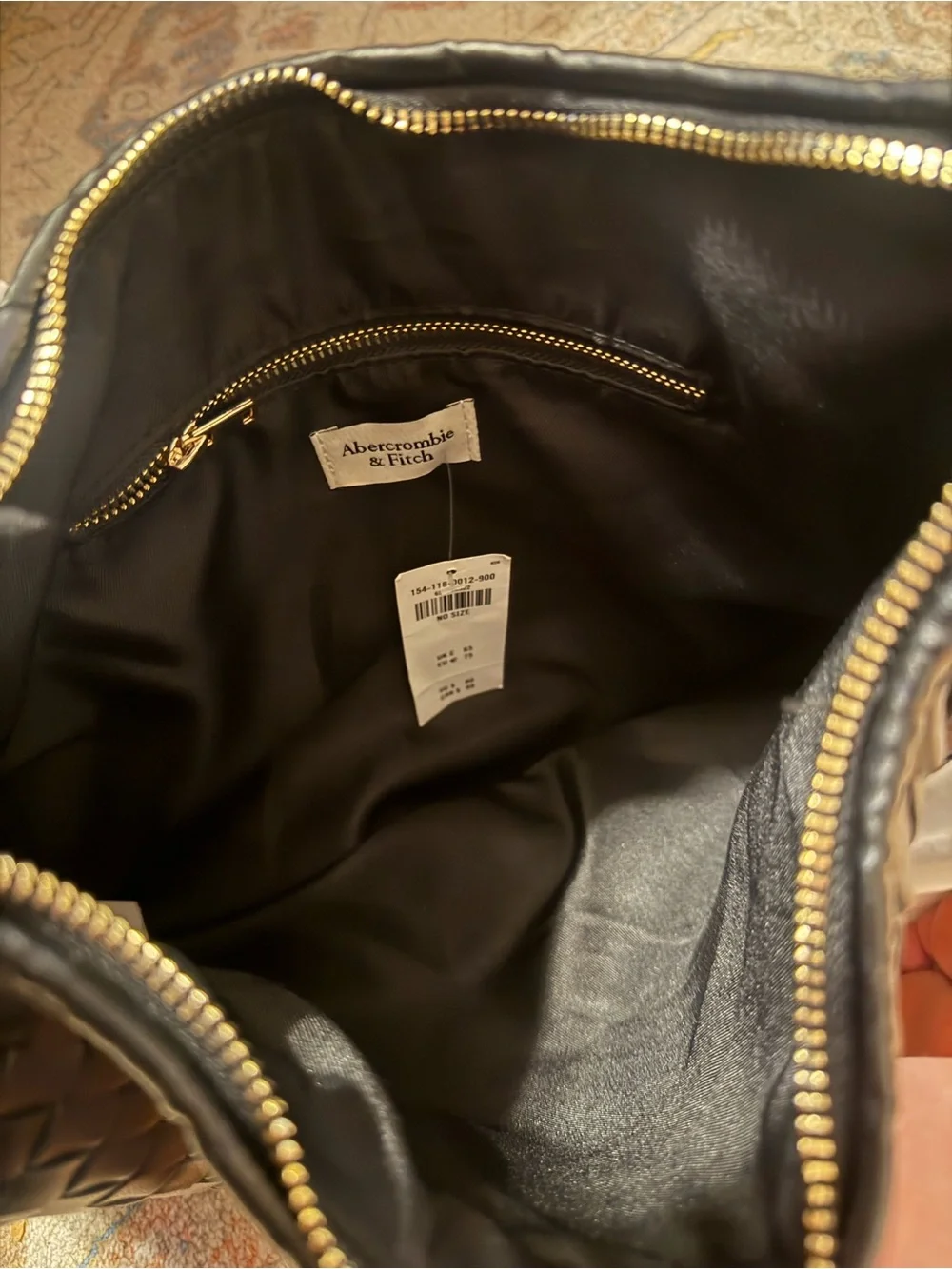*NWT Abercrombie & Fitch Black Woven Hobo Bag
